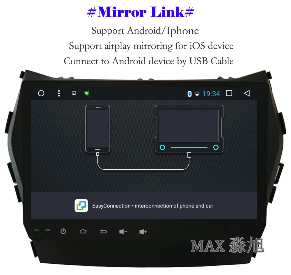 Top MAX Android 8.1.0 GPS Navigation System For Hyundai IX45 Santa Fe 2013 2014 2015 Car Radio RDS 4G WiFi Bluetooth SWC Free Map 9