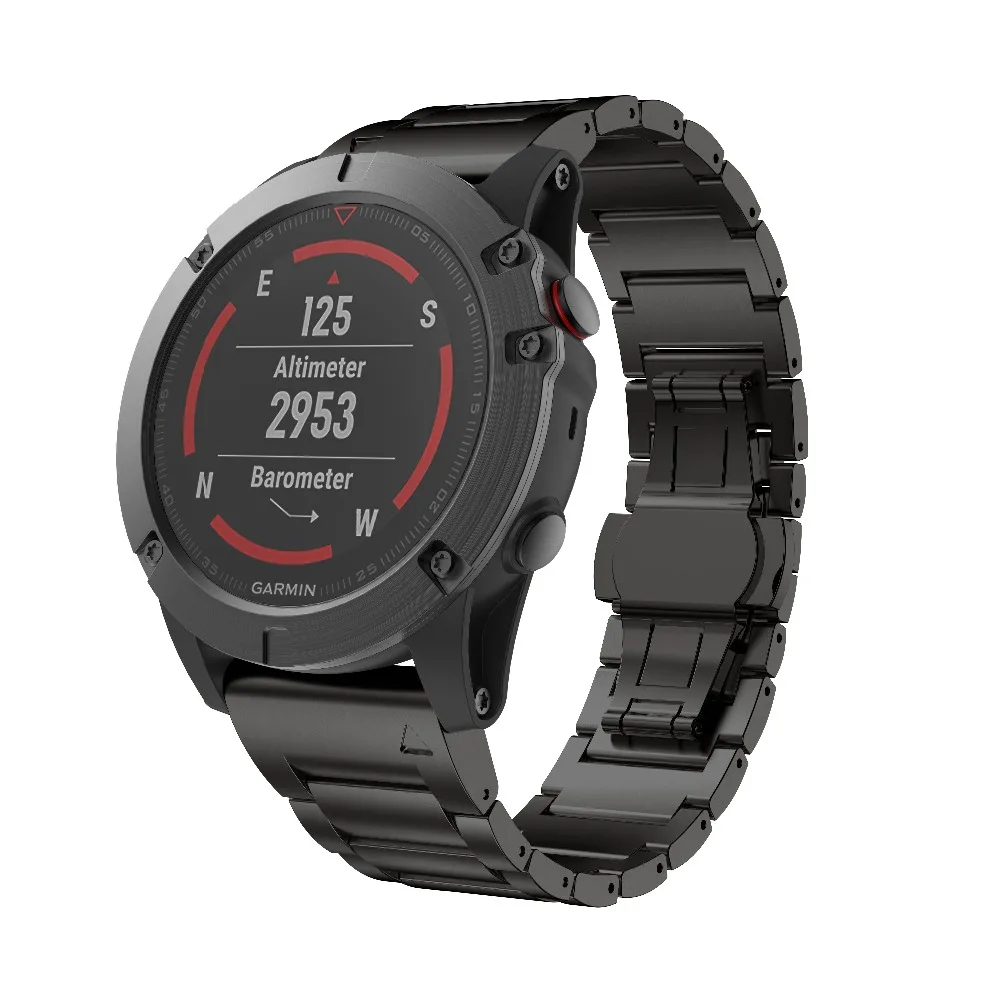 Стиль ремешок для Garmin Fenix 5X/3/3HR группа Титан Ремешок для часов из сплава 26 мм ширина с Quick Fit функция для Garmin Fenix 5X