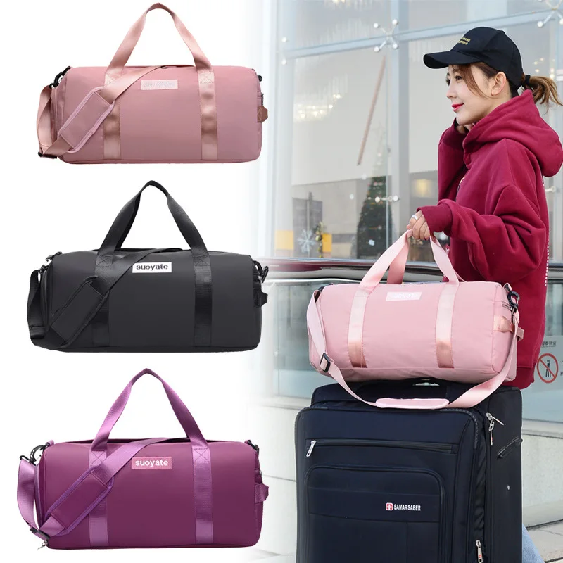 

S-211 New Girl Yoga Bag Dry and Wet Separation Shoe Position Single Shoulder Bag Women Handbag Cylindrical Travel Totes