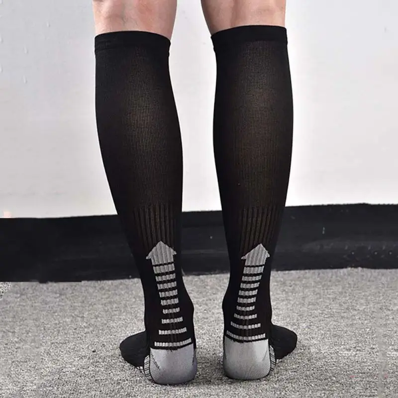 Женские Утягивающие колготки до колена с защитой от усталости, поддерживающие носки для спорта на открытом воздухе, бега 9282 - Цвет: Black XL