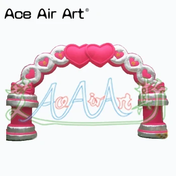 

Good price Inflatable pink wedding arch with double love for wedding event
