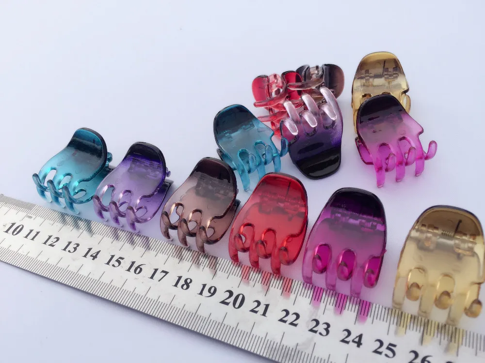 

2.5cmx3cm 4pcs/pack Plastic Jaw Clip Hair Claw Clip Jaw Clamp Black Amber Mix Colors For Women Girls Hair Accessory