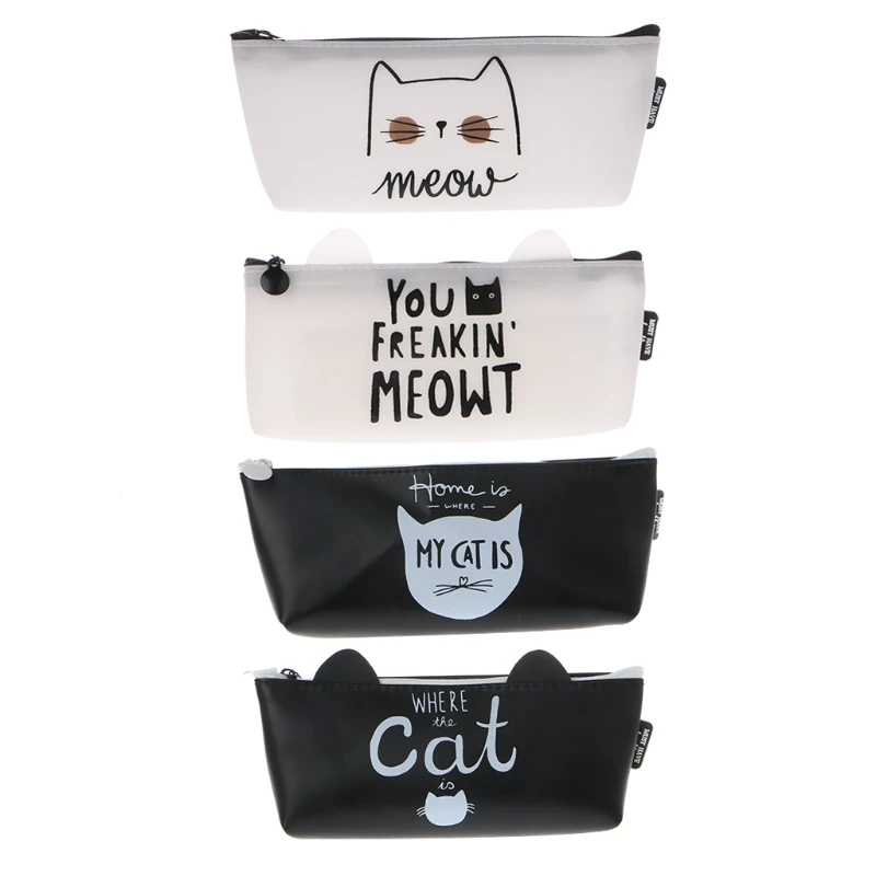 

Cartoon Cat Pencil Case Lovely Pen Zipper Bag Cosmetic Box Makeup Organizer