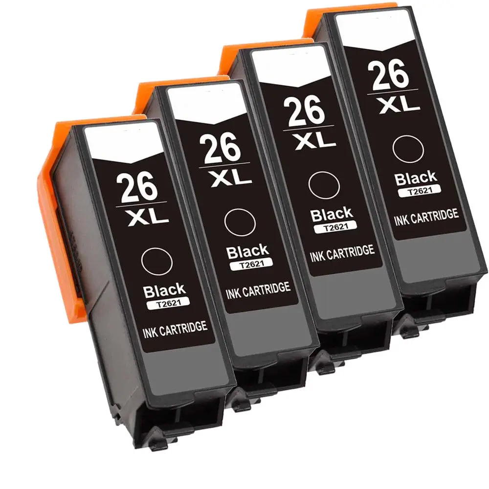 4х черные не oem T2621 чернила 26 XL совместимы с Epson XP 510 610 625 700|Чернильные картриджи| |