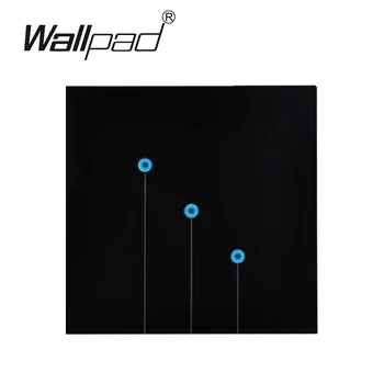 

Black Waterproof Glass LED wall touch light switches 3 gangs 2 way switch touch 220V Wallpad Free Shipping