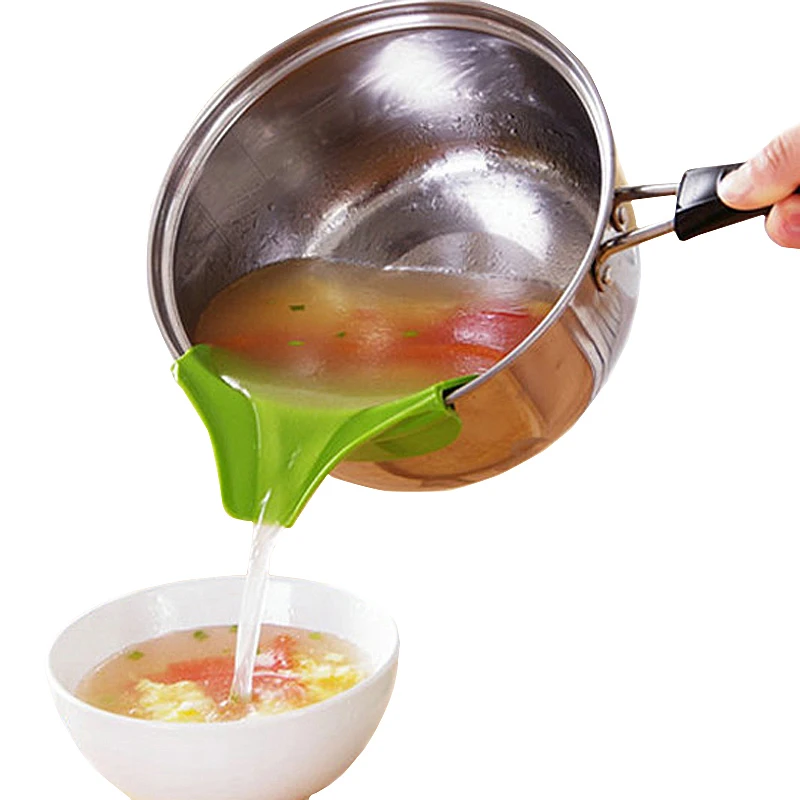 

Silicone Liquid Deflector Kitchen Gadgets Pour Soup Anti-spill Leak Soup Deflector for Pots Useful Home Kitchen Specialty Tools