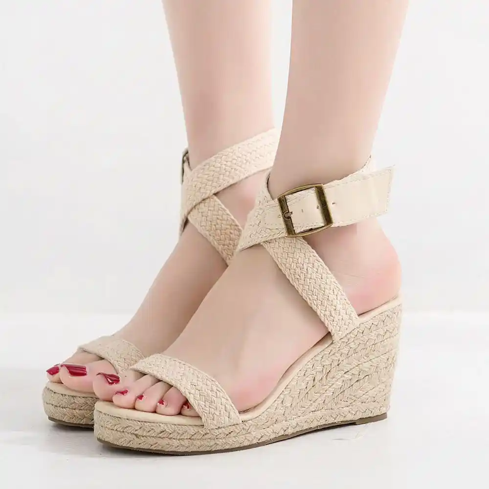 hemp wedge sandals