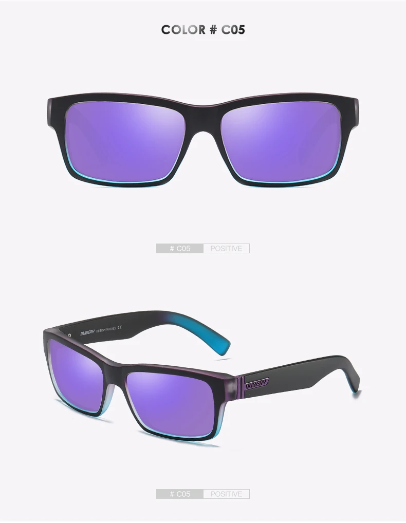 DUBERY Винтажные Солнцезащитные очки поляризованные мужские солнцезащитные очки для мужчин квадратные оттенки вождения черные летние Oculos мужские 8 цветов модель 189 - Цвет линз: NO5