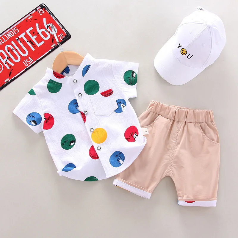 Summer Baby Clothes Fashion Boys Girls Clothing Infant Cotton T Shirt Shorts 2pcs/sets Kids Costume Children Casual Sport Suits