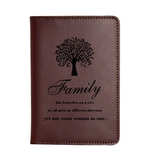 Семейный чехол для паспорта с веточками на дереве, кожаный кошелек для путешествий, держатель для карт, кошелек с выгравированным изображением, бумажник для паспорта, подарки
