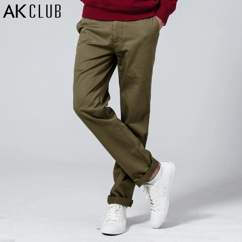AK CLUB Brand Men Pants 100% Cotton Cargo Pants For Men Enzyme Stone ...