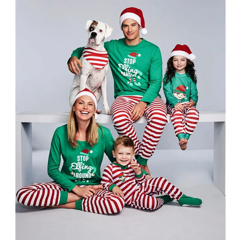 

Family Christmas Pajamas Set Striped Pyjamas Set Family Look Matching Family Christmas Pajamas Family Matching Clothes E0111