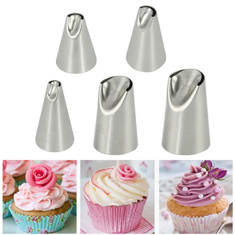 

Hoomall Cream Icing Piping Sugarcraft Rose Nozzle Pastry Tools Cake Decorating Tips Set Stainless Steel Fondant DecorTools