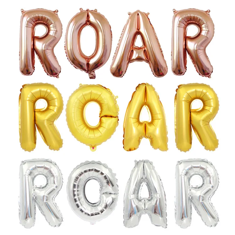 Розовое золото рев буквы воздушный шар Парк Юрского периода дракон шея динозавр