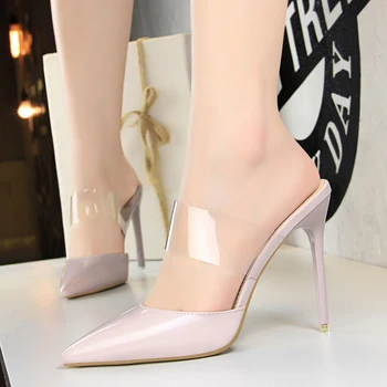 transparent kitten heels