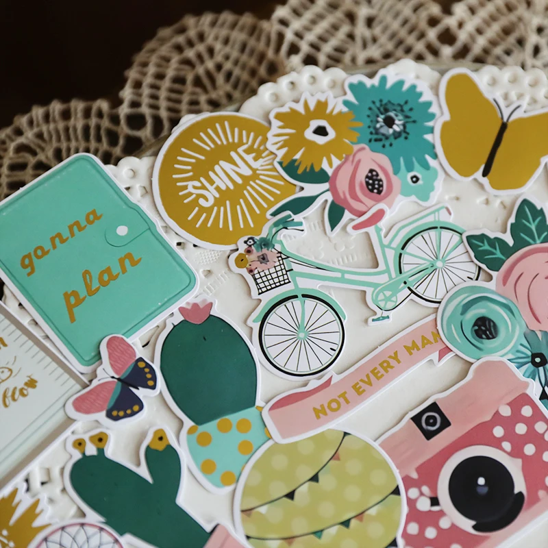KSCRAFT 33pcs Lovely Paper Stickers for DIY Scrapbooking/photo album Decoration Card Making Crafts