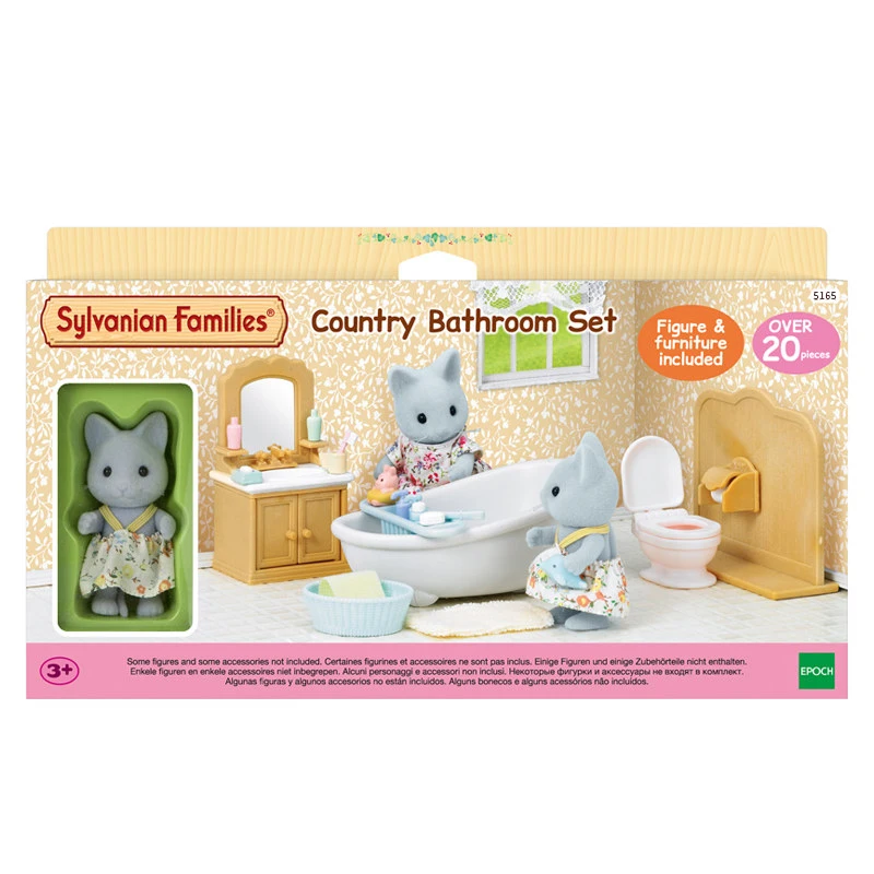 Sylvanian Families кукольный домик мебель аксессуары для ванной сцены игровой набор w/Cat Фигурка девочка детская игрушка подарок новинка 5165