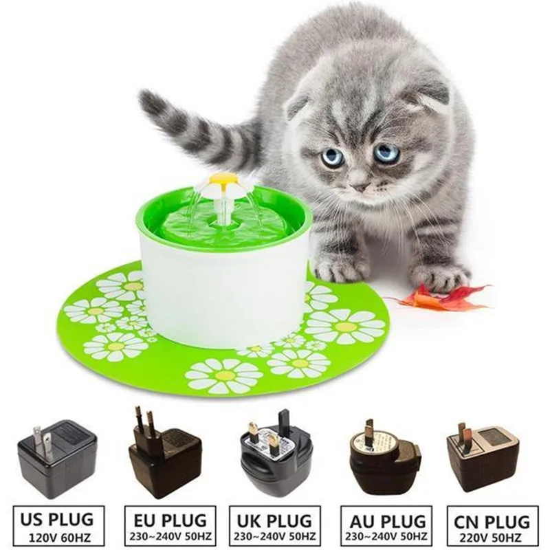 

Automatic Cat Flower Fountain Mute Dog Cat Water Fountain Dispenser Feeder Bottle Charcoal Filter Anti-slip Mat Drinking Tools