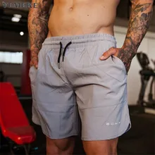 YEMEKE 2018 Mens Shorts Calf Length Fitness Bodybuilding Fashion Casual gyms Joggers Workout Crossfit Brand Short Pants
