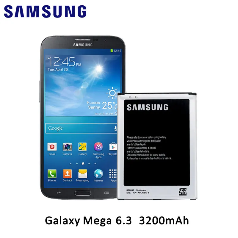 

Original Samsung Battery For Samsung Galaxy Mega 6.3 i9200 i527 i525 I9205 P729 M819N T2556 L600 i9208 B700BE 3200mAh With NFC