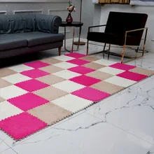 9 шт./компл. 30*30*0,6 см бархат лапша пены коврики ковры земли дома квадратный шить плоской подошвой ребенка ползать спальни Creeper Pad