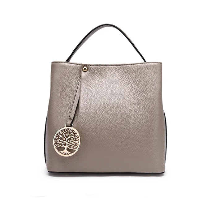 Well 2017 New Light Gray Genuine Leather Bag Women Simply Well 2017 New Light Gray Genuine Leather Bag Women Simply Classic Handbag Female Crossbody