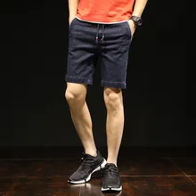 AudWhale летние мужские теплые джинсовые шорты средняя талия хлопковые джинсы, шорты мужские повседневные мужские шорты на шнурке