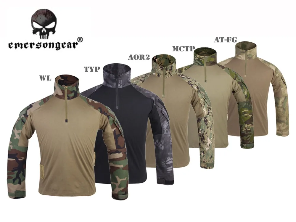 

Emersong GEN3 Combat Shirt Hunting Airsoft Tactical clothes Military Camouflage T-shirt G3 BDU Uniform TYP Woodland AOR2