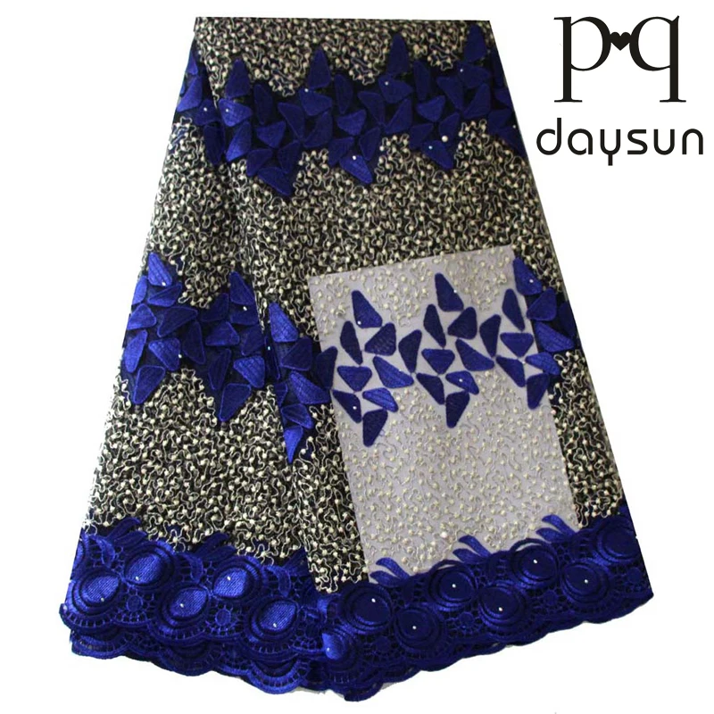 

African Latest Lace Fabric Swiss Nigerian Lace Wine Gold Blue Nigerian French Lace Beaded Tulle Fabric Wedding Lace 5 yards 2018