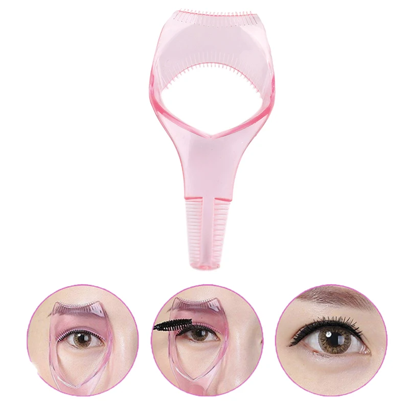 Eyelash Tools 3 in 1 Makeup Mascara Shield Guard Curler Applicator Comb Guide