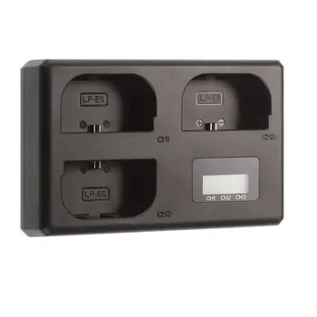 

LP-E6 Triple Battery Charger with LCD Screen 3 Channel External USB charger DC5V 850mA for Canon LP-E6 Camera battery