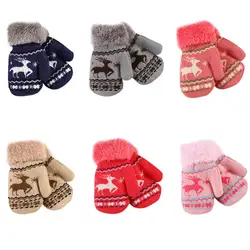 Зимняя теплая детская одежда детские перчатки Варежки милый олень утолщаются для новорожденных девочек и мальчиков зимние теплые перчатки