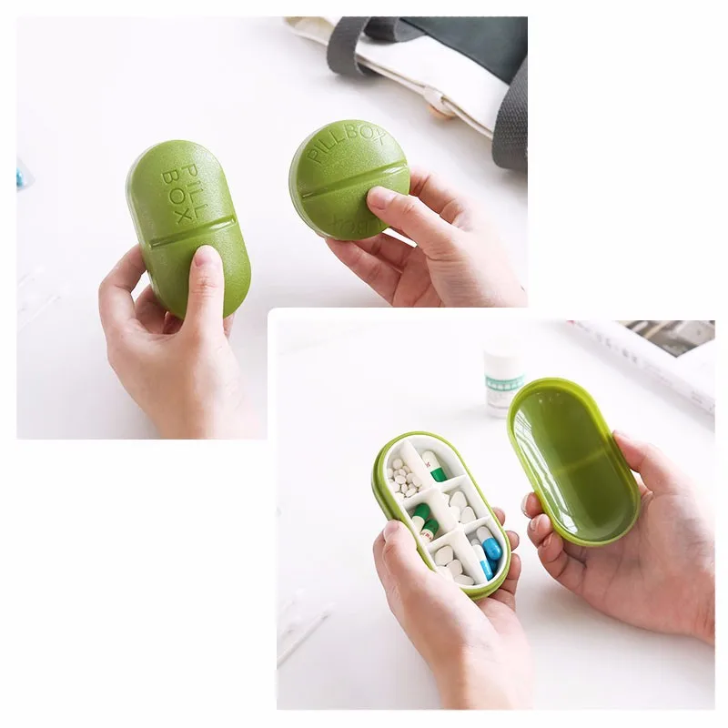 Мини-прекрасный творческий японский портативный Pill Box упаковки герметичные пластиковые большой емкости