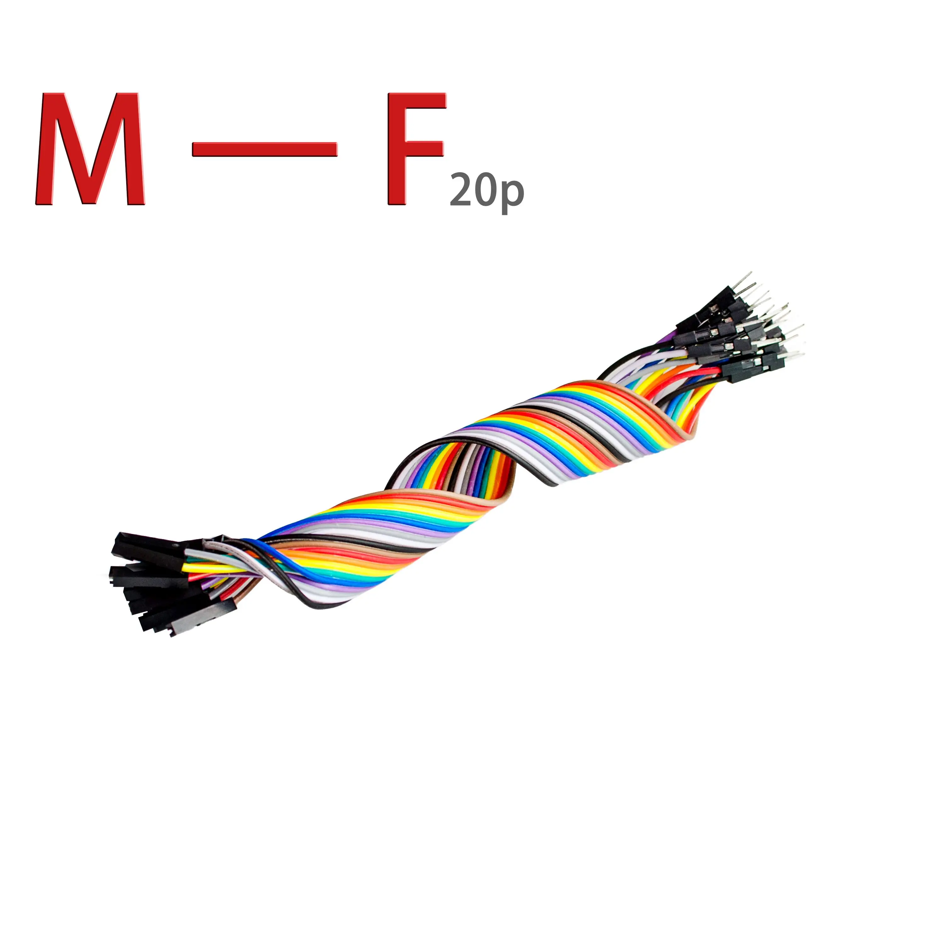 

20pcs 20cm 2.54mm 1p-1p Pin Female to Male Color Breadboard Cable Jump Wire Jumper For