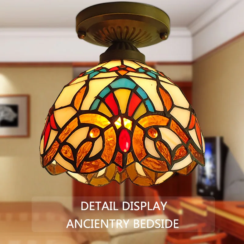 

style of the ancient Mediterranean small ceiling lamps, aisle lights lamp lamp Tiffany lamp inside the American village