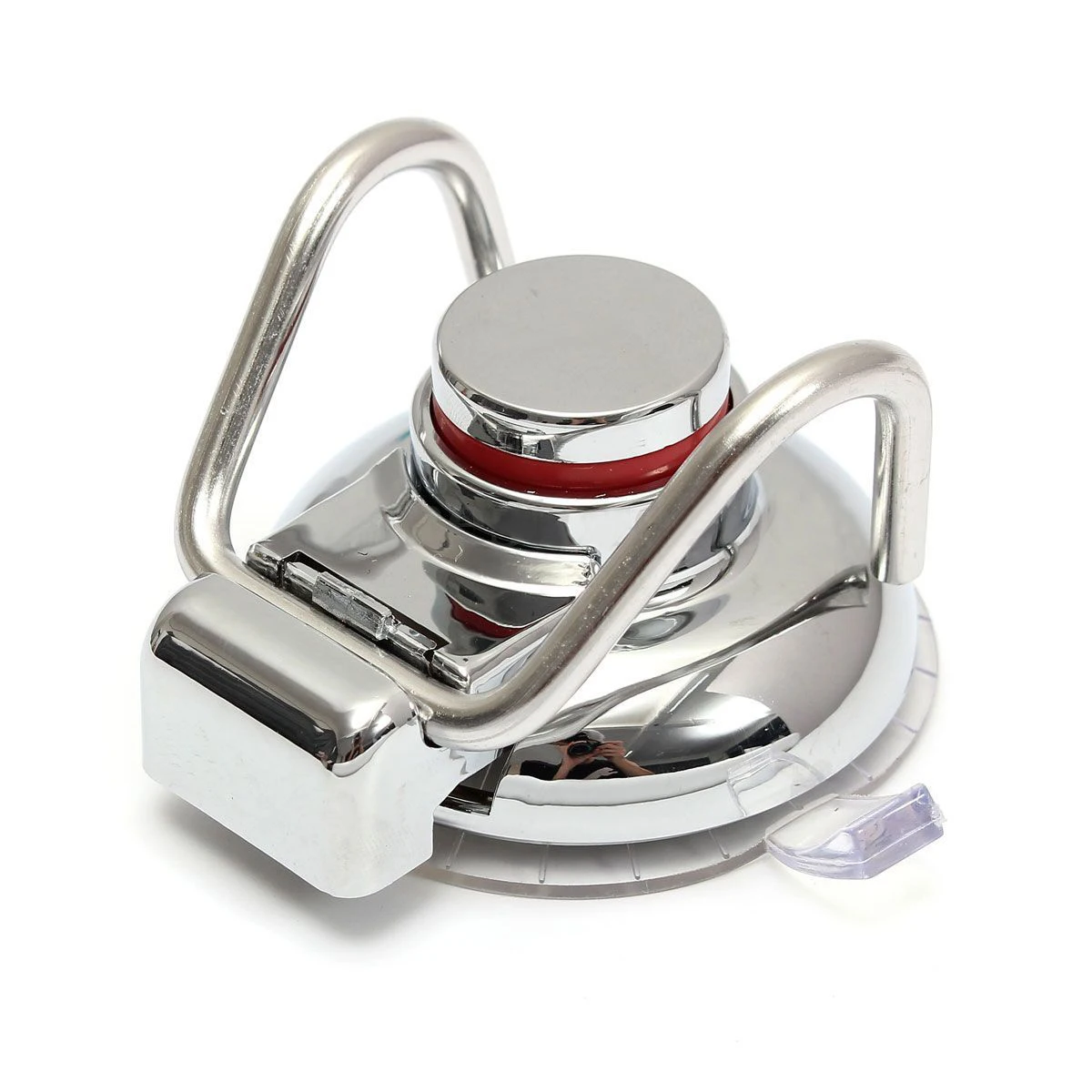 

Bathroom Kitchen Stainless Steel Double Hook Strong Vacuum Suction Cup Hanger Silver