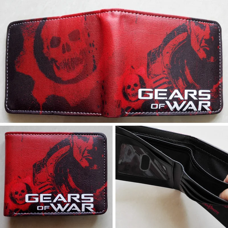 EPIC GAME Gears of War Logo wallets Purse Red 12cm Leather Man women