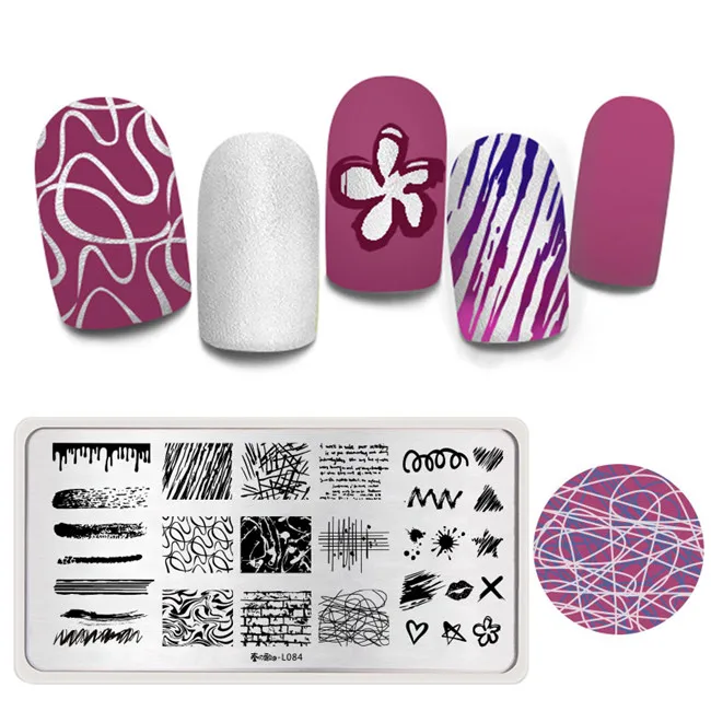 Harunouta прямоугольные пластины для штамповки ногтей, цветы, натуральный шаблон для дизайна ногтей, трафарет для самостоятельного маникюра, инструменты для ногтей - Цвет: 4B 46756