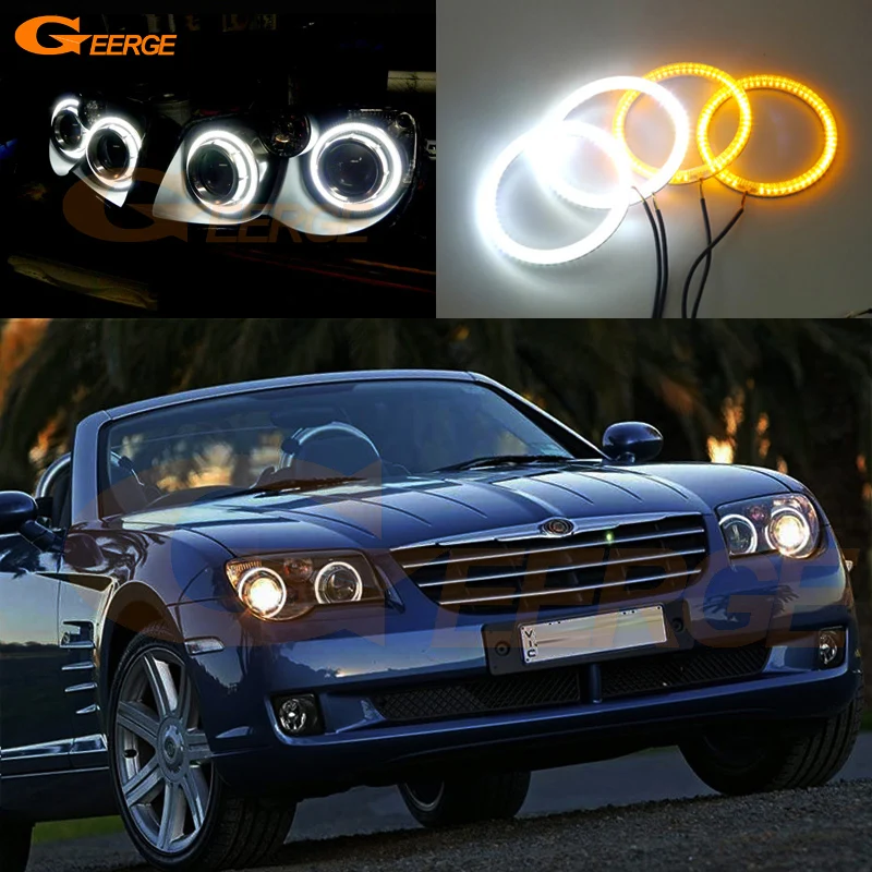Для Chrysler Crossfire 2004 2005 2006 2007 2008 отлично ультра яркий двухцветный мигающий фонарь smd СВЕТОДИОДНЫЙ Ангельские глазки набор ортопедических колец