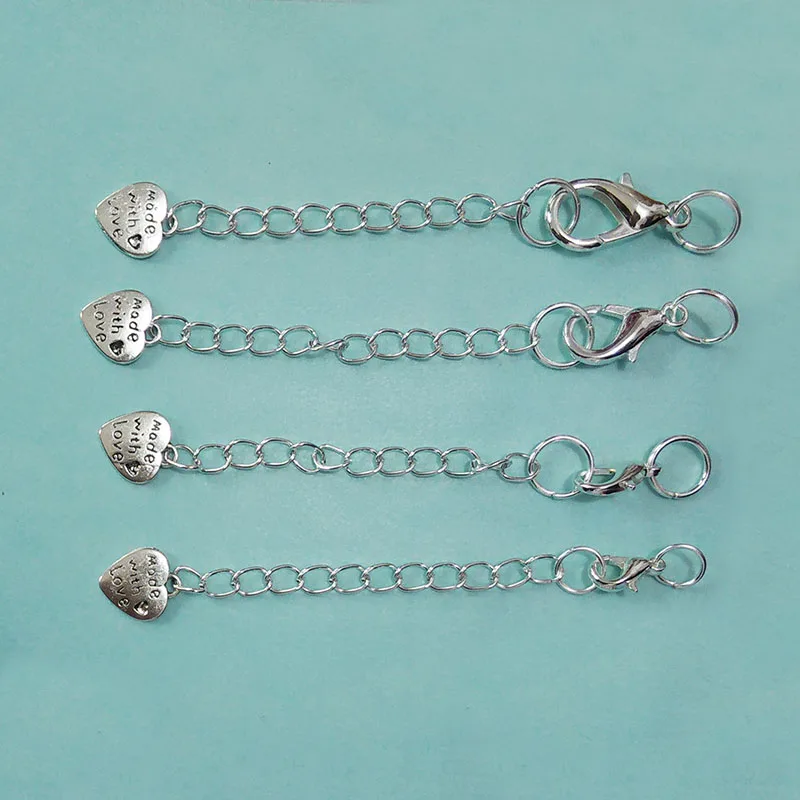

extended extension chains lobster clasp jupm ring tassel charms chain necklace tails connector heart shape made with lovejewelry