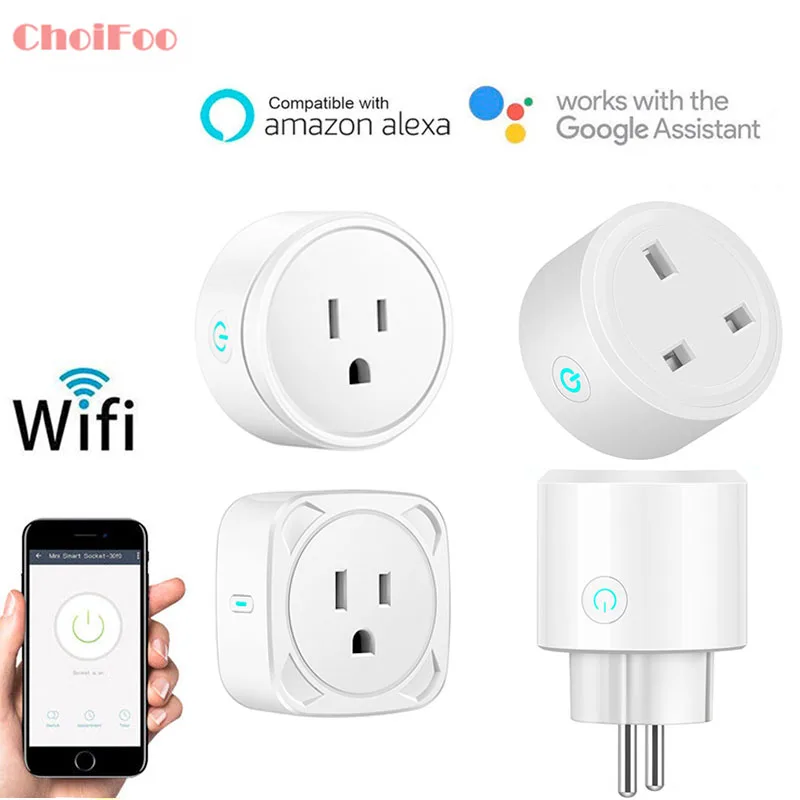 

Smart Plug 10A Home Automation Wifi Socket Remote Control Power Switch Working with Amazon Alexa and Google US/UK/EU