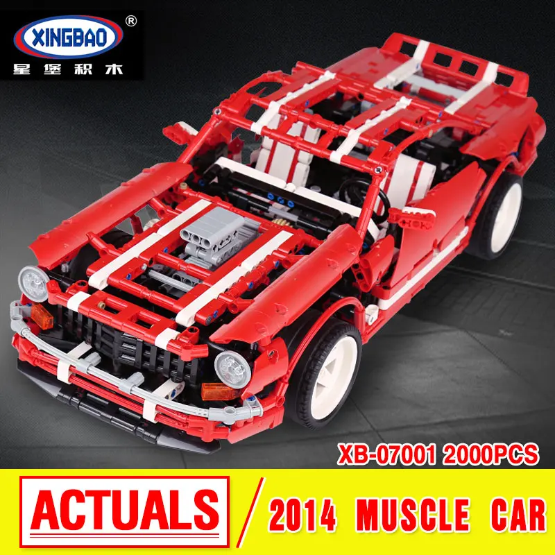 

XingBao 07001 Block 2000Pcs Creative MOC Series The 2014 Muscle Car Set children Educational Building Blocks Bricks Toys Model