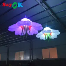 Sayok 1 м/1,5 м/2 м Диаметр надувной подвесной светодиодный светильник с цветами для сцены, ночного клуба, вечерние, свадебные украшения, 16 цветов, светильник