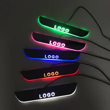 EOsuns индивидуальные светодиодный перемещение двери потертости Nerf бары и работает Панели порога свет плиты накладки для buick gl8 2013-15