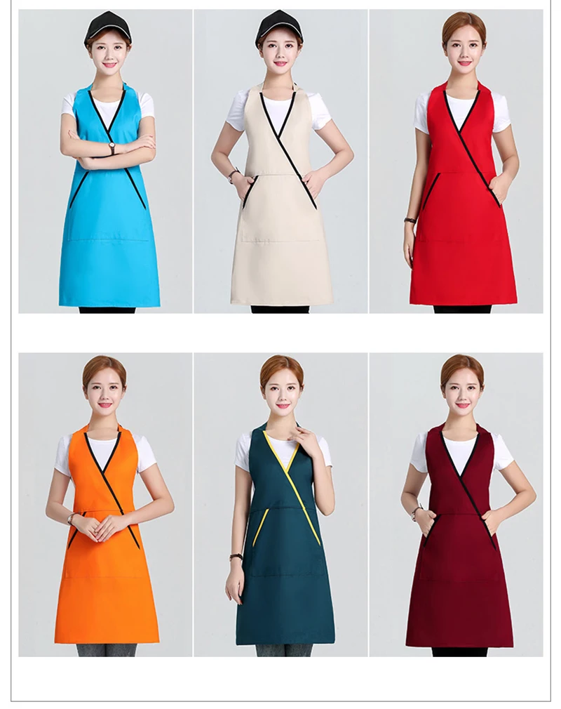 Kitchen tooling milk tea nail shop waiter overalls women fashion cotton23