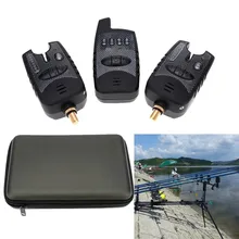 Беспроводной цифровой Рыбалка светодиодный сигнализации комплект 2 Рыбалка укус сигнализация+ 1 приемник в случае Карп Рыбалка оповещения