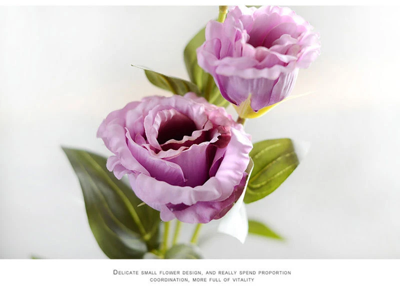 Шелковые европейские Искусственные цветы 3 головы поддельные Eustoma Gradiflorus Lisianthus Рождество Свадьба Праздник декор дома 5 цветов