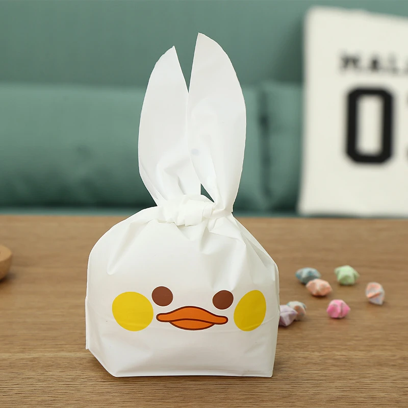 Vvsoo 50 шт пластиковые пасхальные сумки с кроличьими ушами для печенья свадебные подарки для гостей Кролик Утка Подарочная сумка день рождения Пасха вечерние сувениры