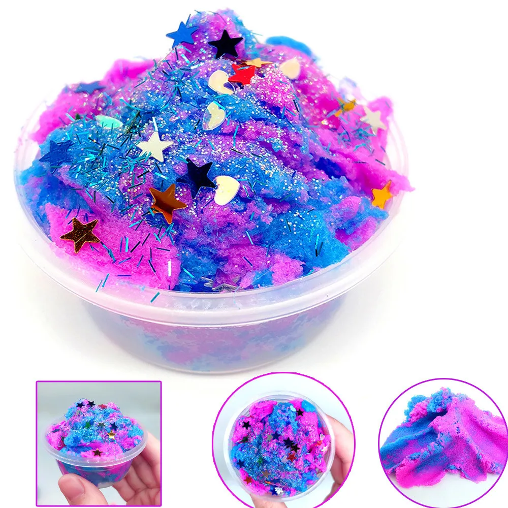 

2019 60ML Multicolor Stars Mixing Cloud Slime Putty Scented Stress Kids Clay Toy squishy smooshy mushy toys for children