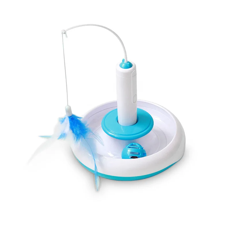 

Yooap 3 in 1 Electric Cat Toy Turntable Ball Electric Rotating Automatic Cat Stick Intelligence Trainning Funny Cat Scratch Toys